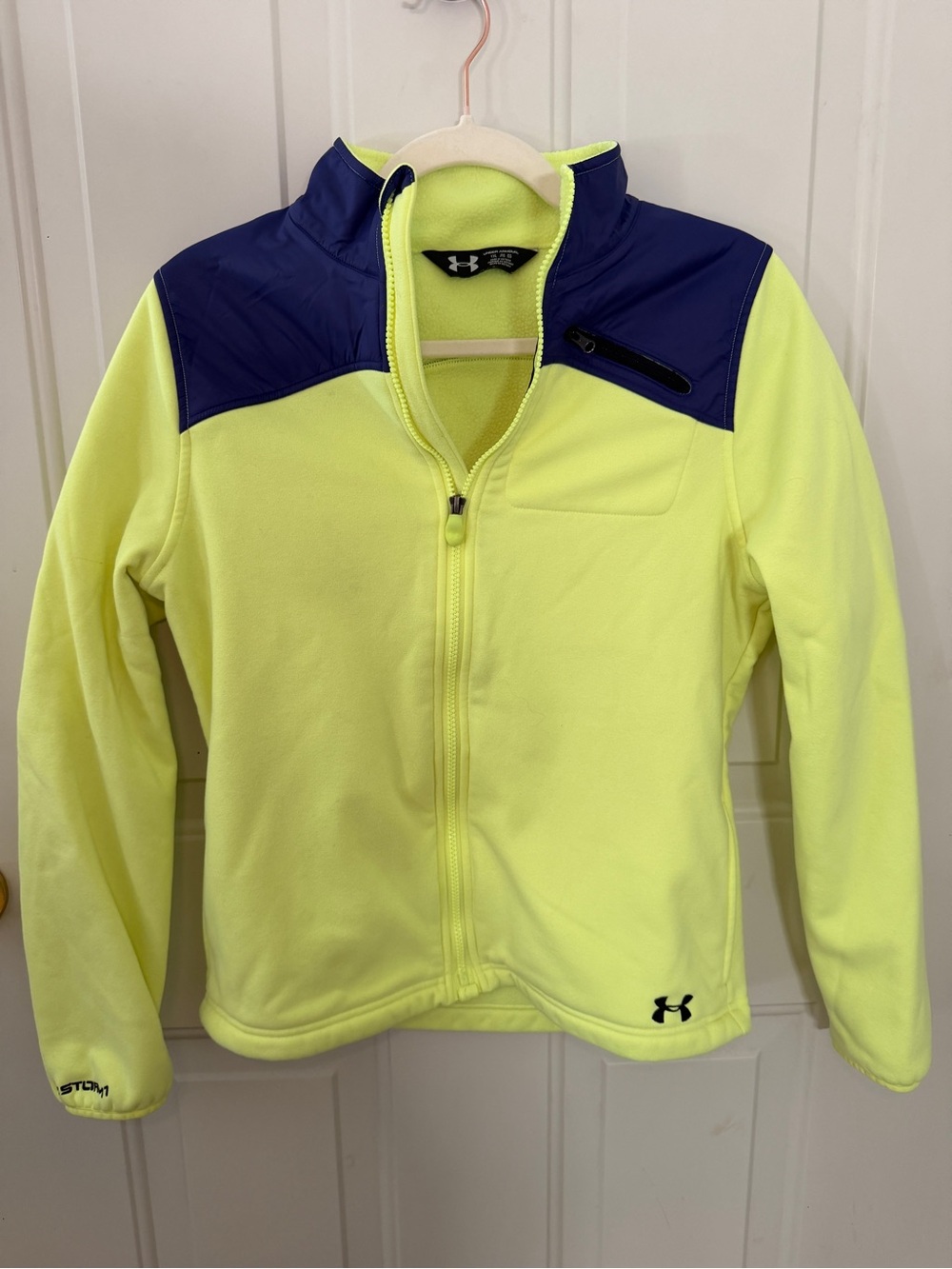 Under Armour Cold Gear Kids Neon Yellow and Navy Full-Zip Jacket